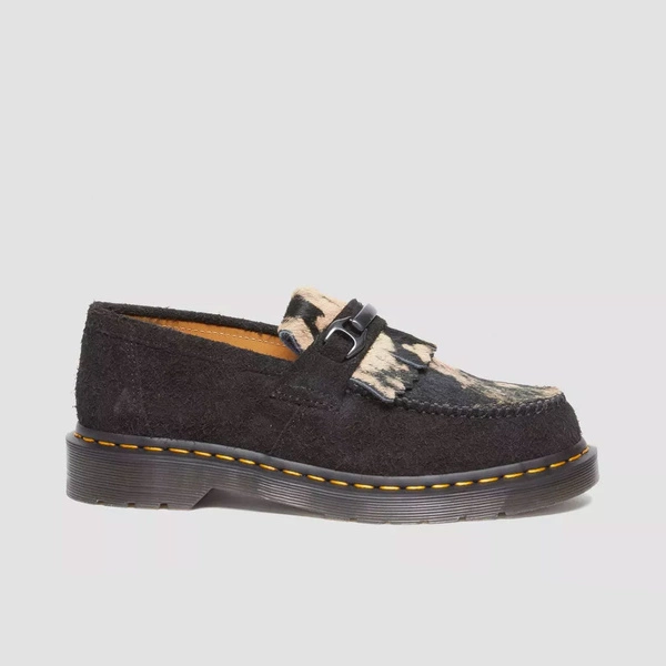 Dr. Martens loafersy Adrian Snaffle ze skóry z włosiem czarne 31895779