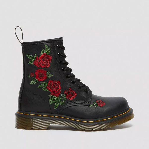 Dr. Martens glany 1460 Vonda Floral z haftem czarne damskie 24722001