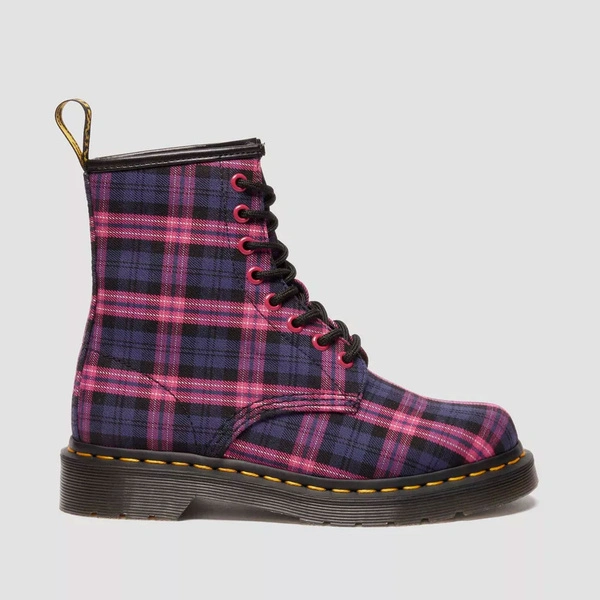 Dr. Martens glany 1460 Tartan fioletowo-różowe damskie 41969650