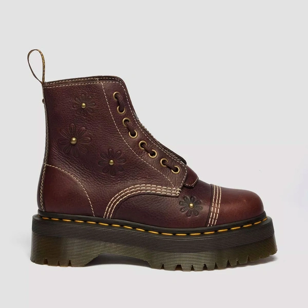 Dr. Martens glany na platformie Sinclair Flower Grizzly ciemnobrązowe damskie 42818200