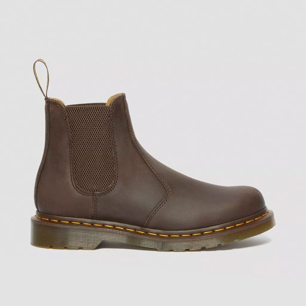 Dr. Martens sztyblety Chelsea 2976 Yellow Stitch Crazy Horse ciemnobrązowe 27486201