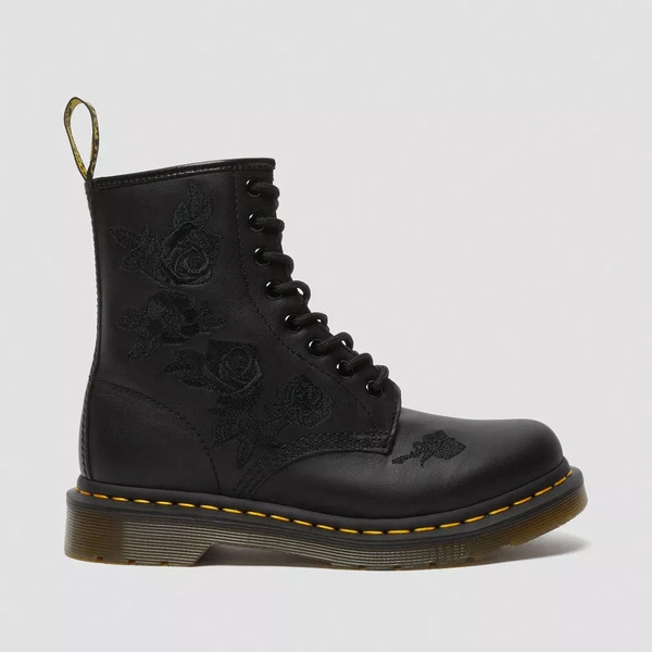Dr. Martens glany 1460 Vonda Mono Floral z haftem czarne 24985001