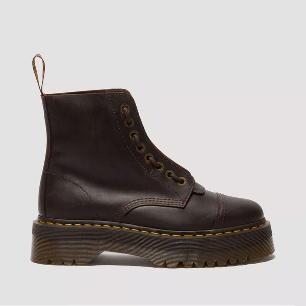 Dr. Martens glany na platformie Sinclair Crazy Horse ciemnobrązowe 40910200