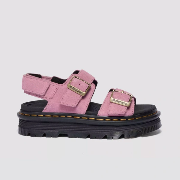 Dr. Martens sandały na platformie Zebzag zamszowe pudroworóżowe damskie 42689650