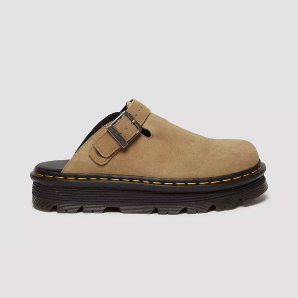 Dr. Martens mule na platformie Zebzag Slingback zamszowe jasnobrązowe 31737439
