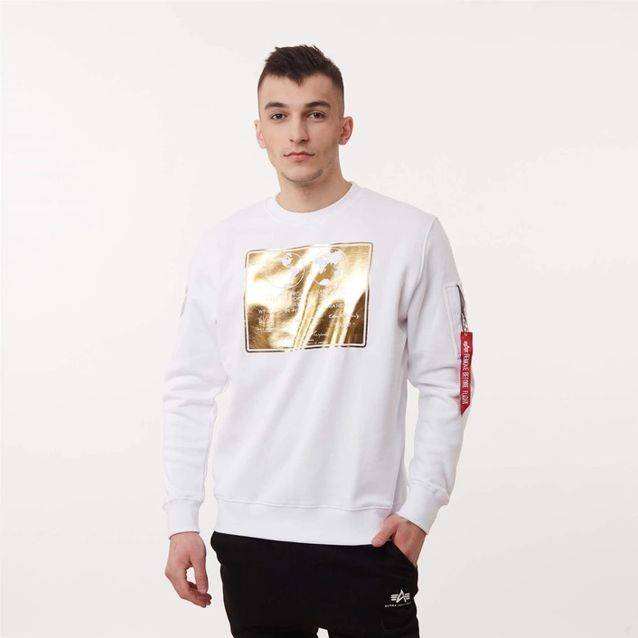 Alpha Industries LUNAR PLAQUE SWEATER WHITE