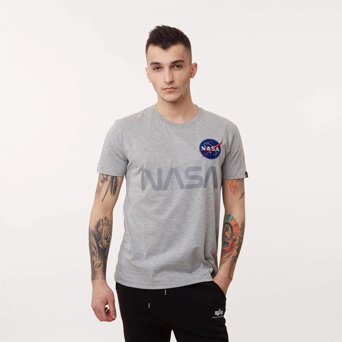 Alpha Industries NASA Reflective T-SHIRT GREY HEATHER