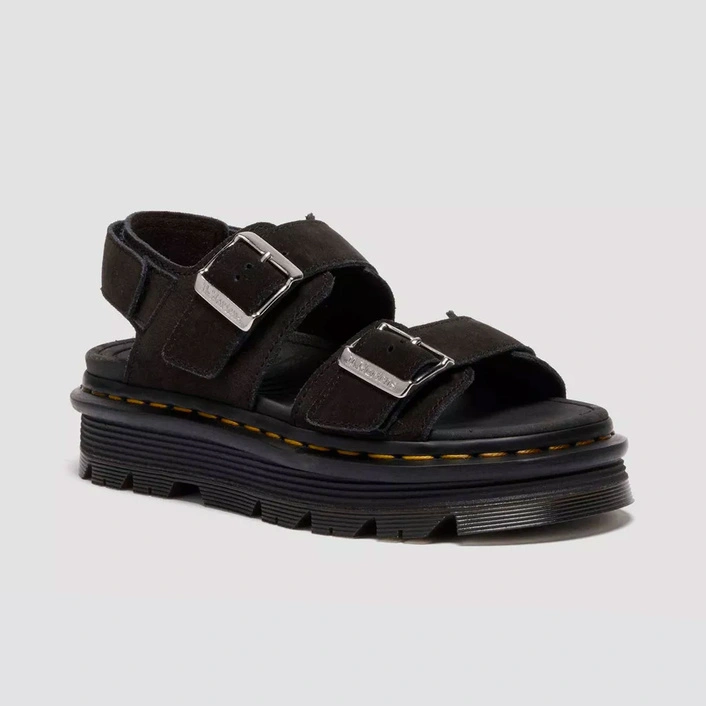 Dr. Martens sandały na platformie Zebzag zamszowe czarne damskie 42689001