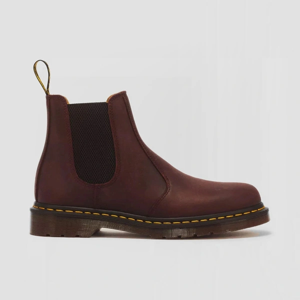 Dr. Martens sztyblety Chelsea 2976 Yellow Stitch Crazy Horse wiśniowe 27486600