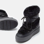 MOON BOOT LTRACK LOW BLACK FAUX-FUR BOOTS 80D2450130N001