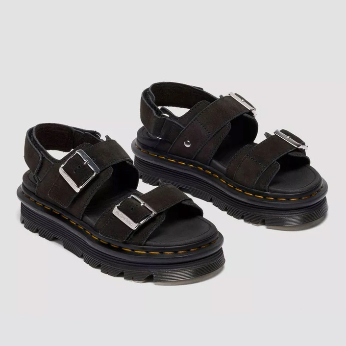Dr. Martens sandały na platformie Zebzag zamszowe czarne damskie 42689001