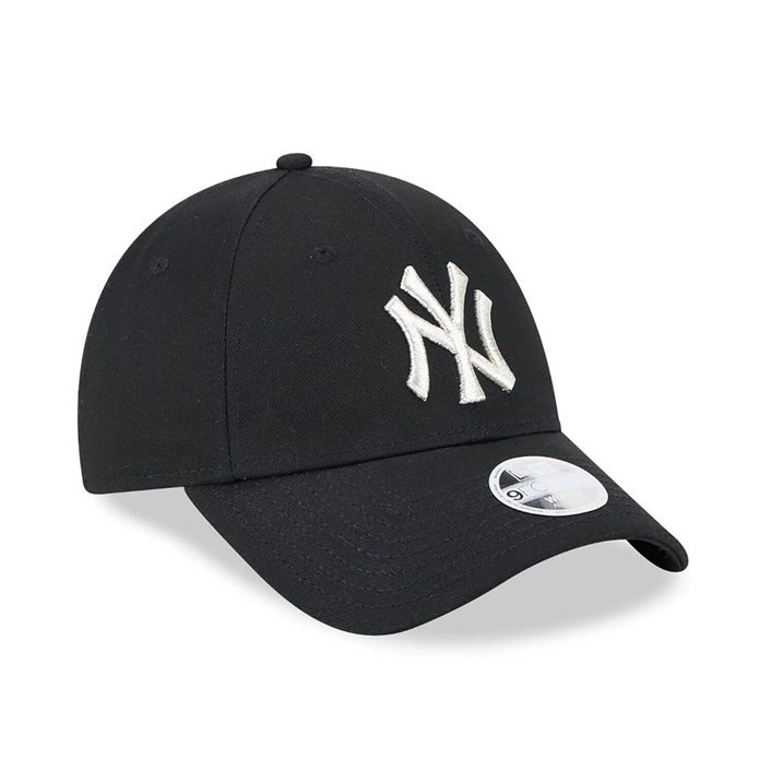 New Era New York Yankees Womens Metallic Logo Black 9FORTY Adjustable Cap