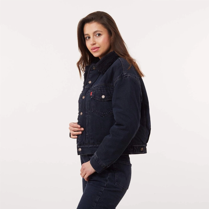 Levi's WMNS NEW HERITAGE SHERPA TRUCKER JACKET DEEP DARK