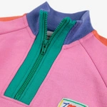 BOBO CHOSES Bawełniana Bluza Smiling color block 1/4 zipped sweatshirt