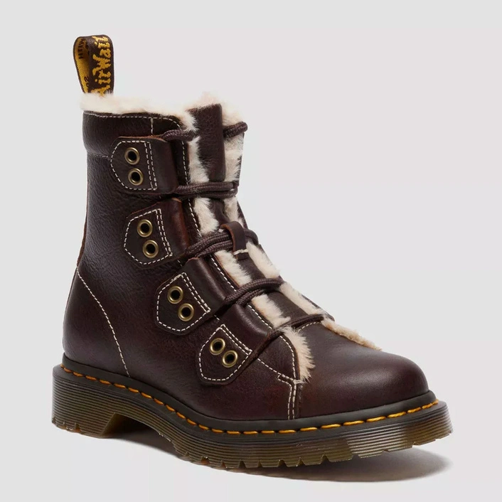 Dr. Martens 1460 Faux Fur Lined Lace-to-toe Leather Boots 41417200