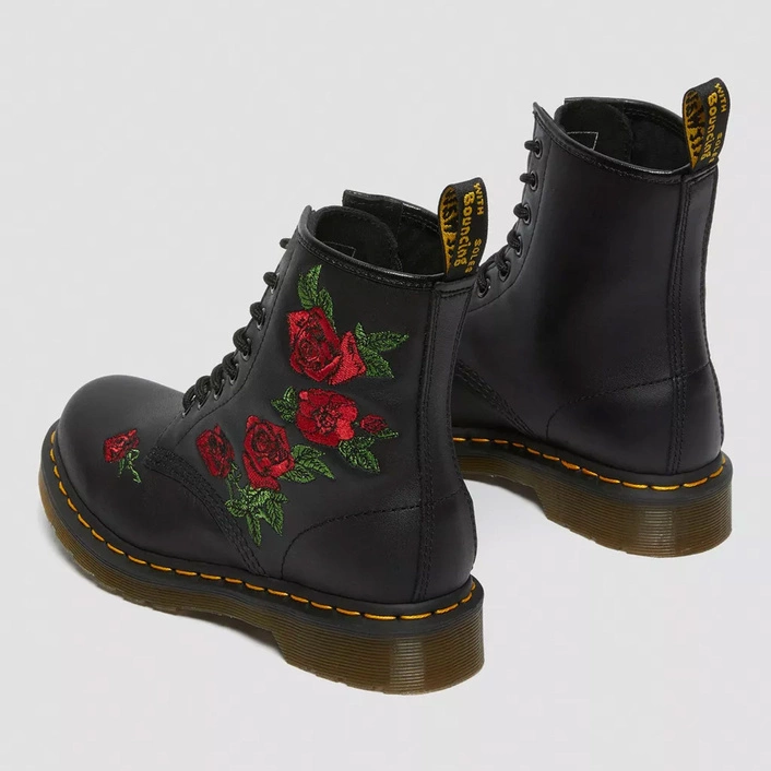 Dr. Martens 1460 Vonda Floral Rose Leather Lace Up Boots 24722001