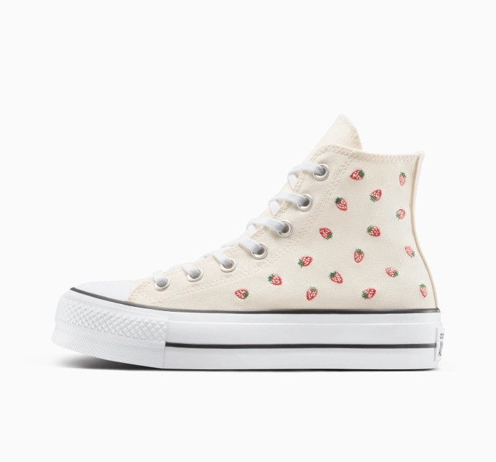Converse Chuck Taylor All Star Lift Platform Embroidered Strawberries A14934C