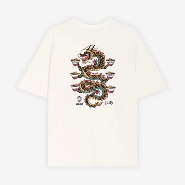 Kaotiko Tianlong Organic Cotton Ivory T-shirt AR072-01S-G002