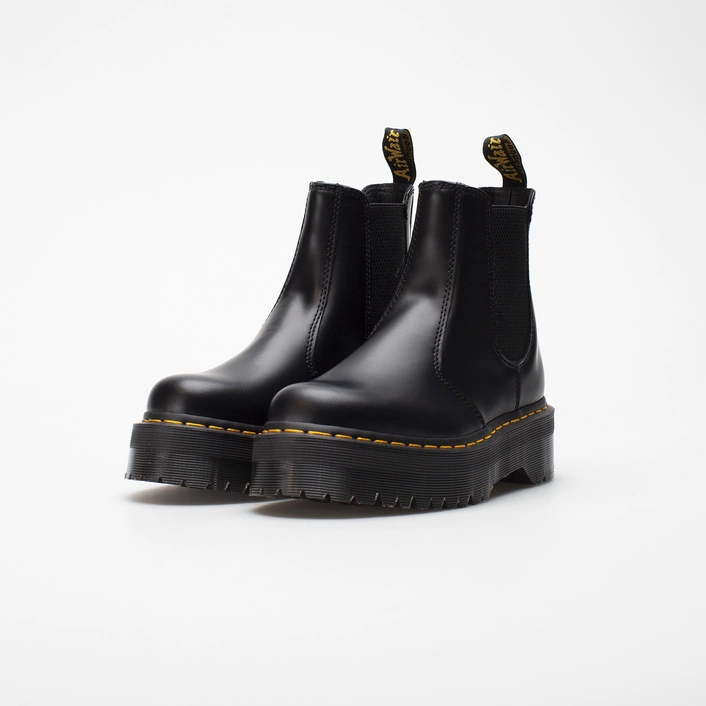 Dr. Martens sztyblety Chelsea na platformie 2976 Quad Polished Smooth czarne 24687001