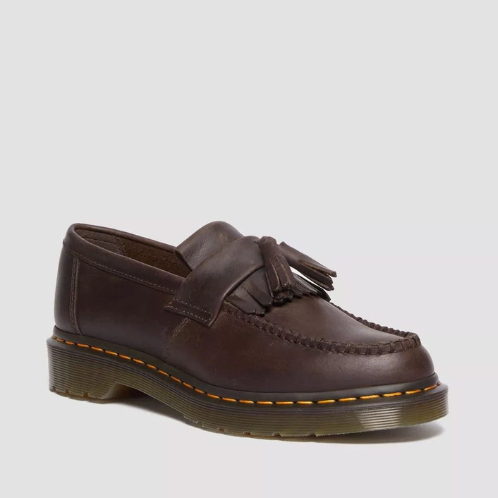 Dr. Martens loafersy z frędzlami Adrian Crazy Horse ciemnobrązowe 30917201