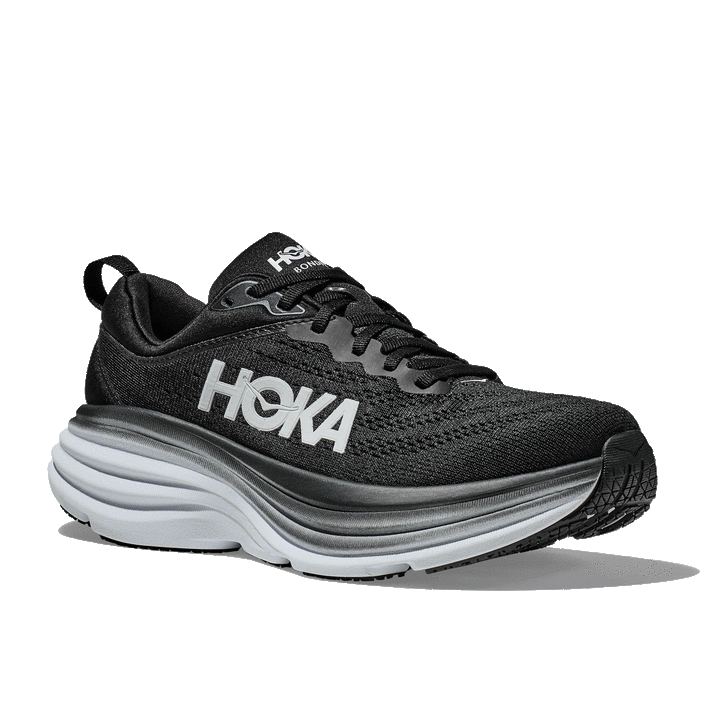 Hoka WOMEN'S BONDI 8 BLACK/WHITE