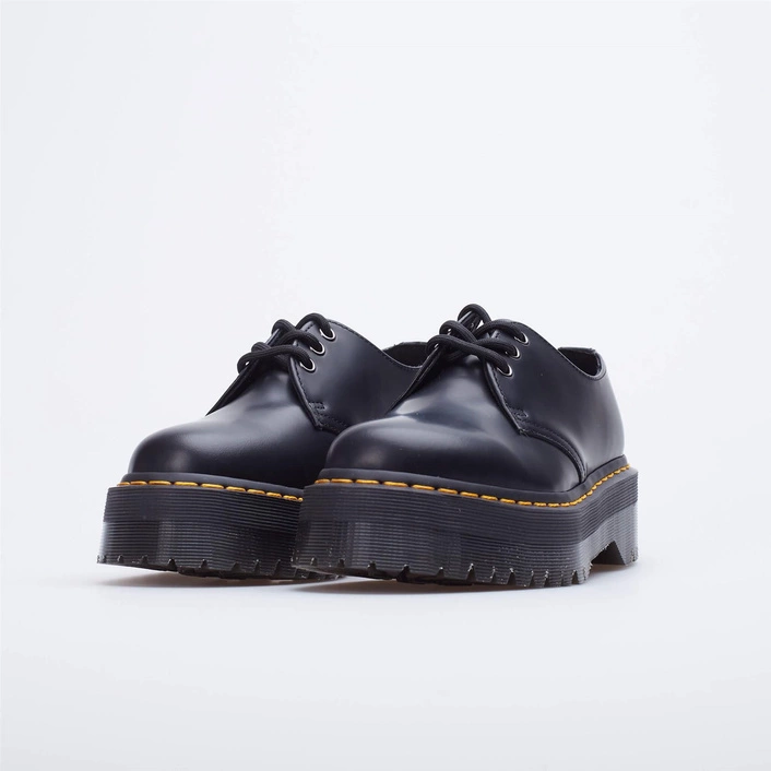 Dr. Martens półbuty na platformie 1461 Quad Polished Smooth czarne 25567001