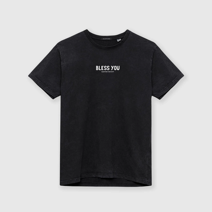 Kaotiko Bless You Washed T-Shirt BLACK