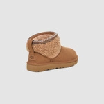 UGG W CLASSIC ULTRA MINI CURLY BOOT CHESTNUT