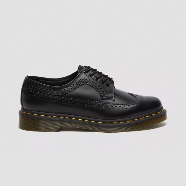 Dr. Martens półbuty brogue 3989 Yellow Stitch Smooth czarne męskie 22210001