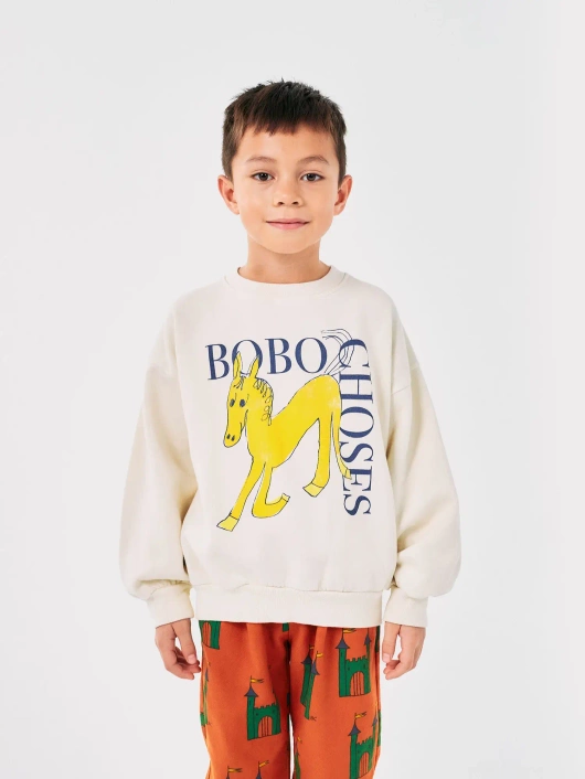 BOBO CHOSES BLUZA BAWEŁNA ORGANICZNA WONDER HORSE SWEATSHIRT