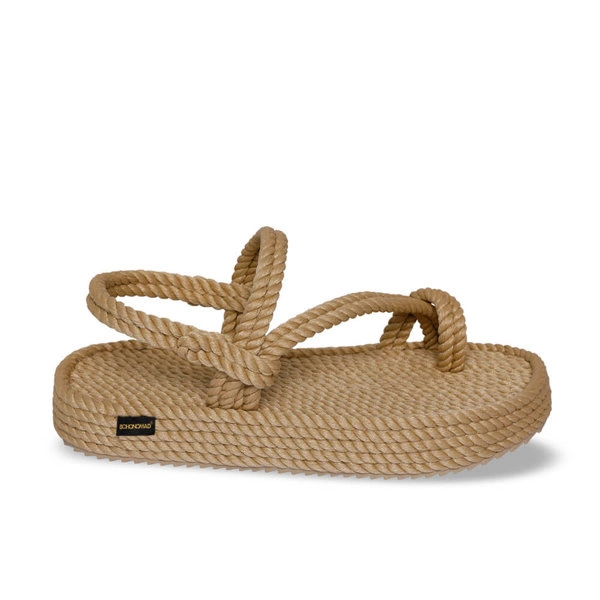 Bohonomad Hawaii Platform Rope Sandal - Beige