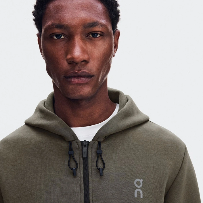On Męska Bluza Focus Tech Zip Hoodie Bark-Apparel 1MF30304966