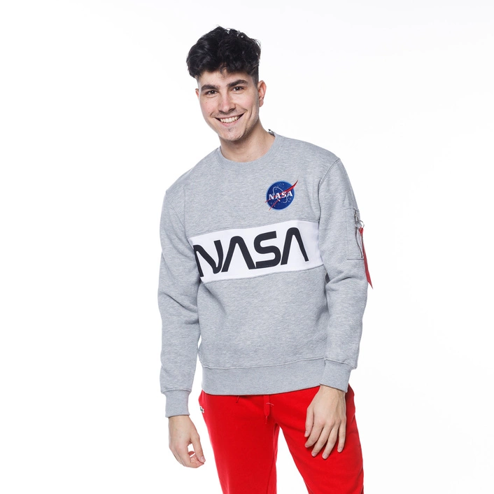 Alpha Industries NASA INLAY SWEATER GREY HEATHER