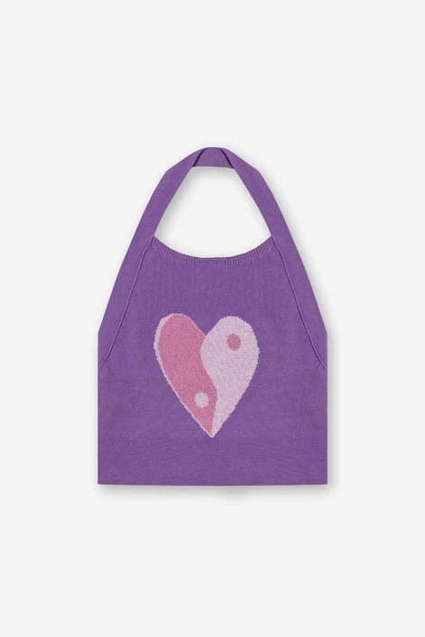 Kaotiko Purple Yin Yang Heart Top