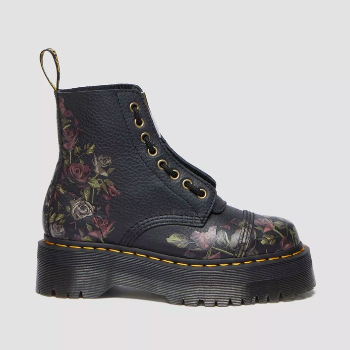 Dr. Martens Sinclair Decayed Roses Leather Platform Boots 32050001