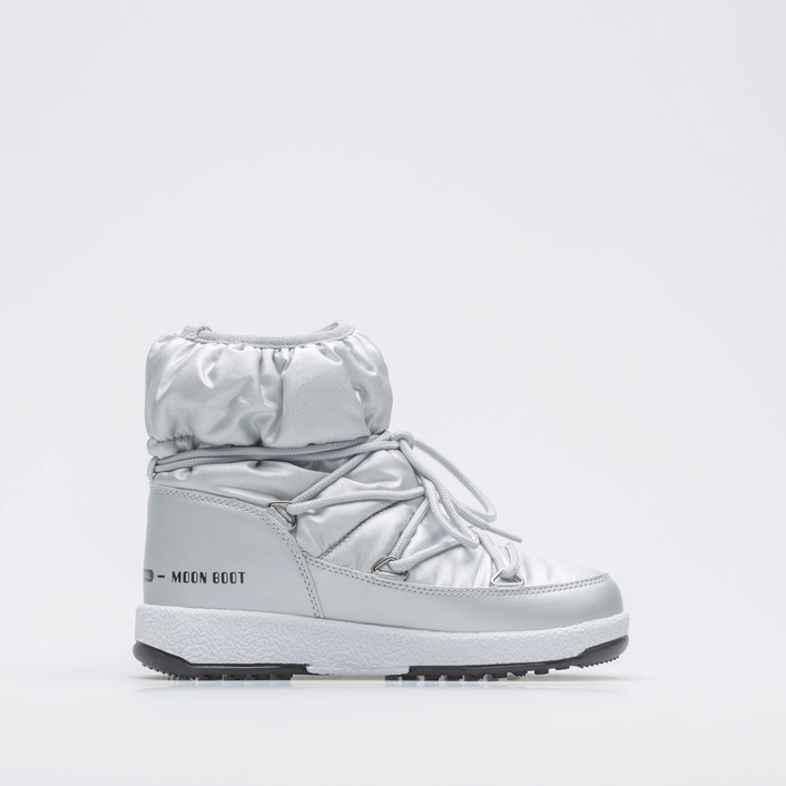 MOON BOOT ŚNIEGOWCE JR GIRL LOW NYLON SILVER