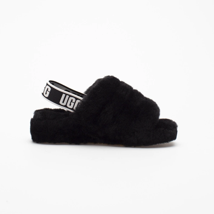 UGG W FLUFF YEAH SLIDE BLACK