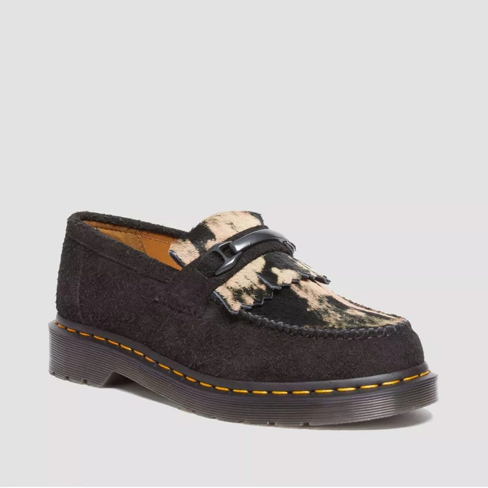 Dr. Martens loafersy Adrian Snaffle ze skóry z włosiem czarne 31895779