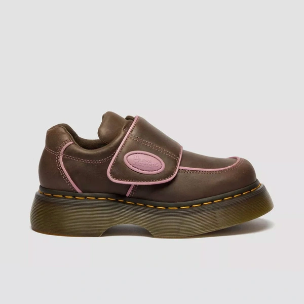 Dr. Martens półbuty na rzep Buzz Strap Wyoming ciemnobrązowe damskie 42845200