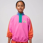 BOBO CHOSES Bawełniana Bluza Smiling color block 1/4 zipped sweatshirt