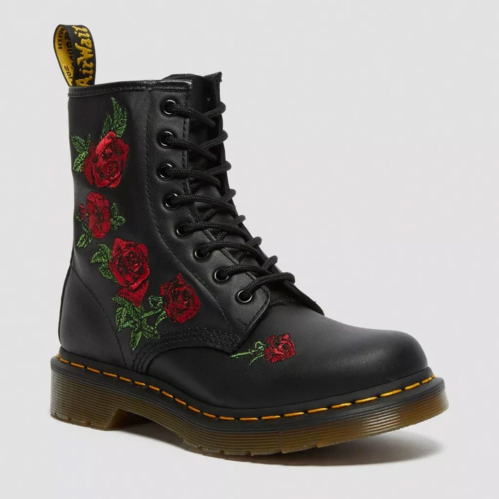 Dr. Martens glany 1460 Vonda Floral z haftem czarne damskie 24722001