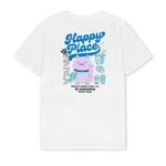 Kaotiko Koszulka Bawełniana Biała M/C WASHED HAPPY PLACE T-Shirt