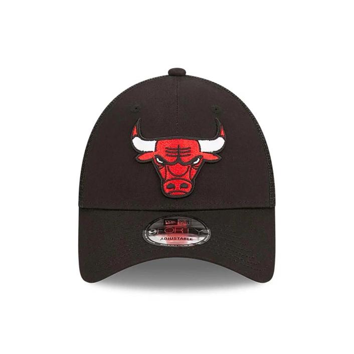 New Era Chicago Bulls Home Field Black 9FORTY A-Frame Trucker Cap