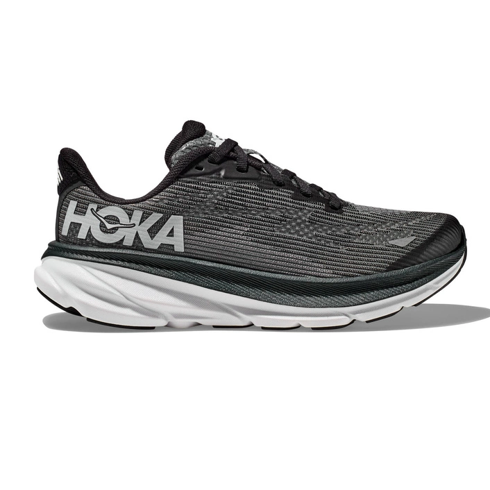 Hoka KIDS CLIFTON 9 BLACK/WHITE