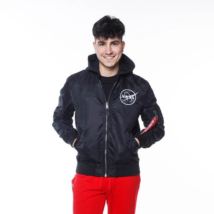 Alpha Industries MA-1 LW HD NASA Glow Rev. JACKET BLACK