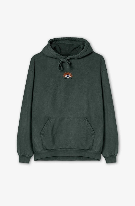 Kaotiko Green Eye Washed Sweatshirt