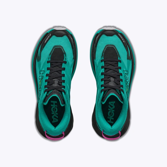 HOKA Mafate 5 damskie buty do biegania w terenie Black/Electric Aqua