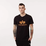 Alpha Industries BASIC T-SHIRT NEON PRINT BLACK/ORANGE
