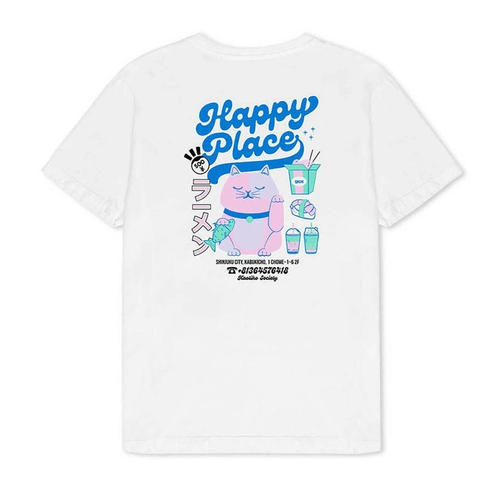 Kaotiko Koszulka Bawełniana Biała M/C WASHED HAPPY PLACE T-Shirt