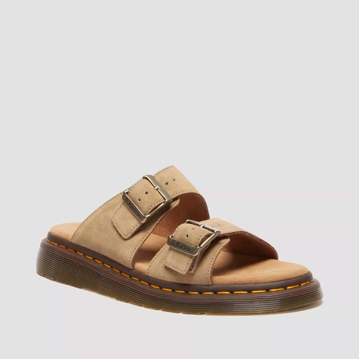 Dr. Martens klapki Josef zamszowe jasnobrązowe 41083200
